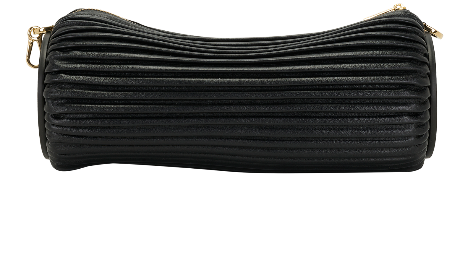 Bracelet Pleated Shoulder Bag, &pound;650, Handbags, Black, Leather, Back view
